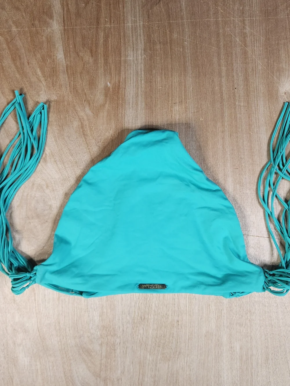 Billabong Womens Turquoise Bikini Bottom with Side Fringe Ties Size L